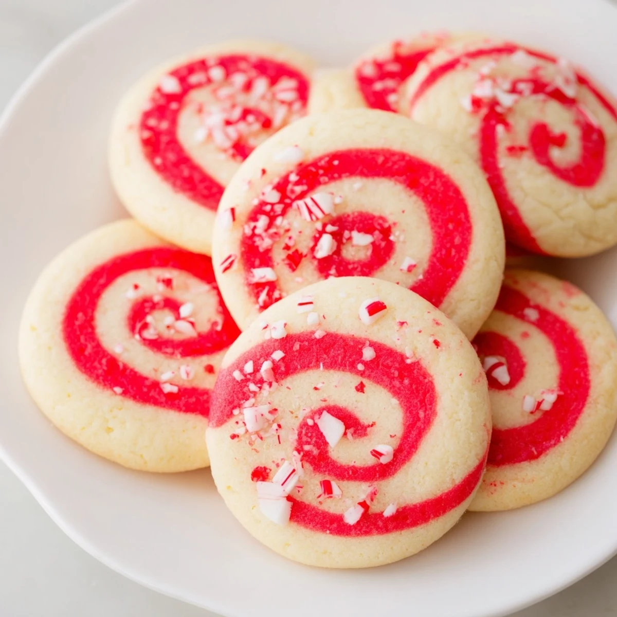 Holiday delight: A tempting view of the Candy Cane Swirl Cookie Platter, ideal for gifting or a festive treat.