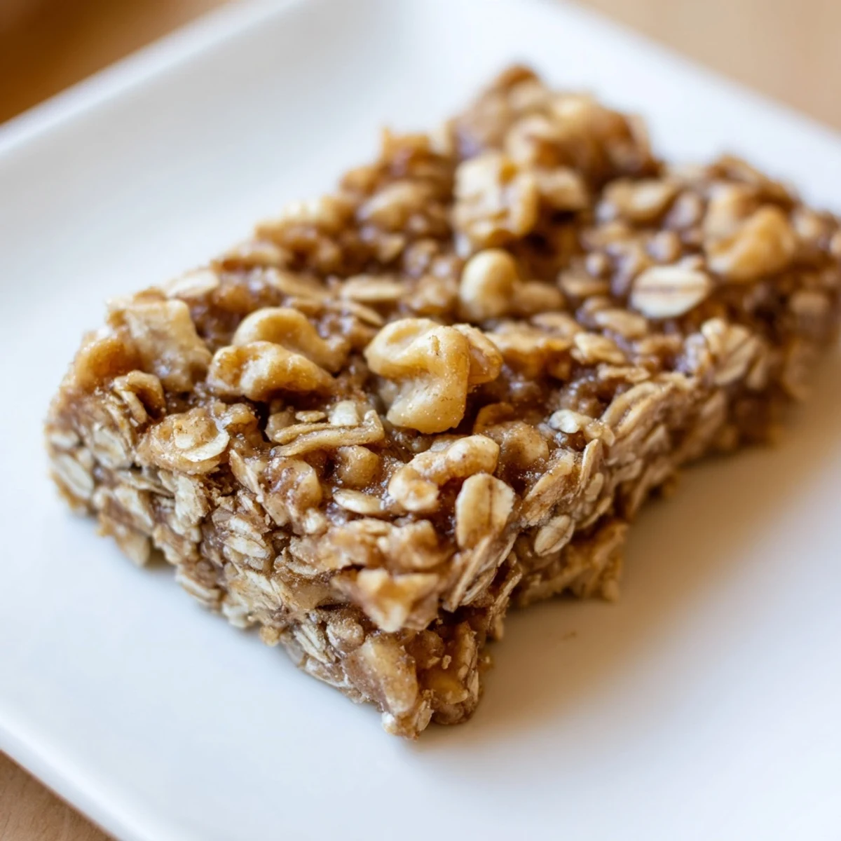 Golden browned maple cinnamon oatmeal bars, wonderfully soft and perfect for a quick breakfast.