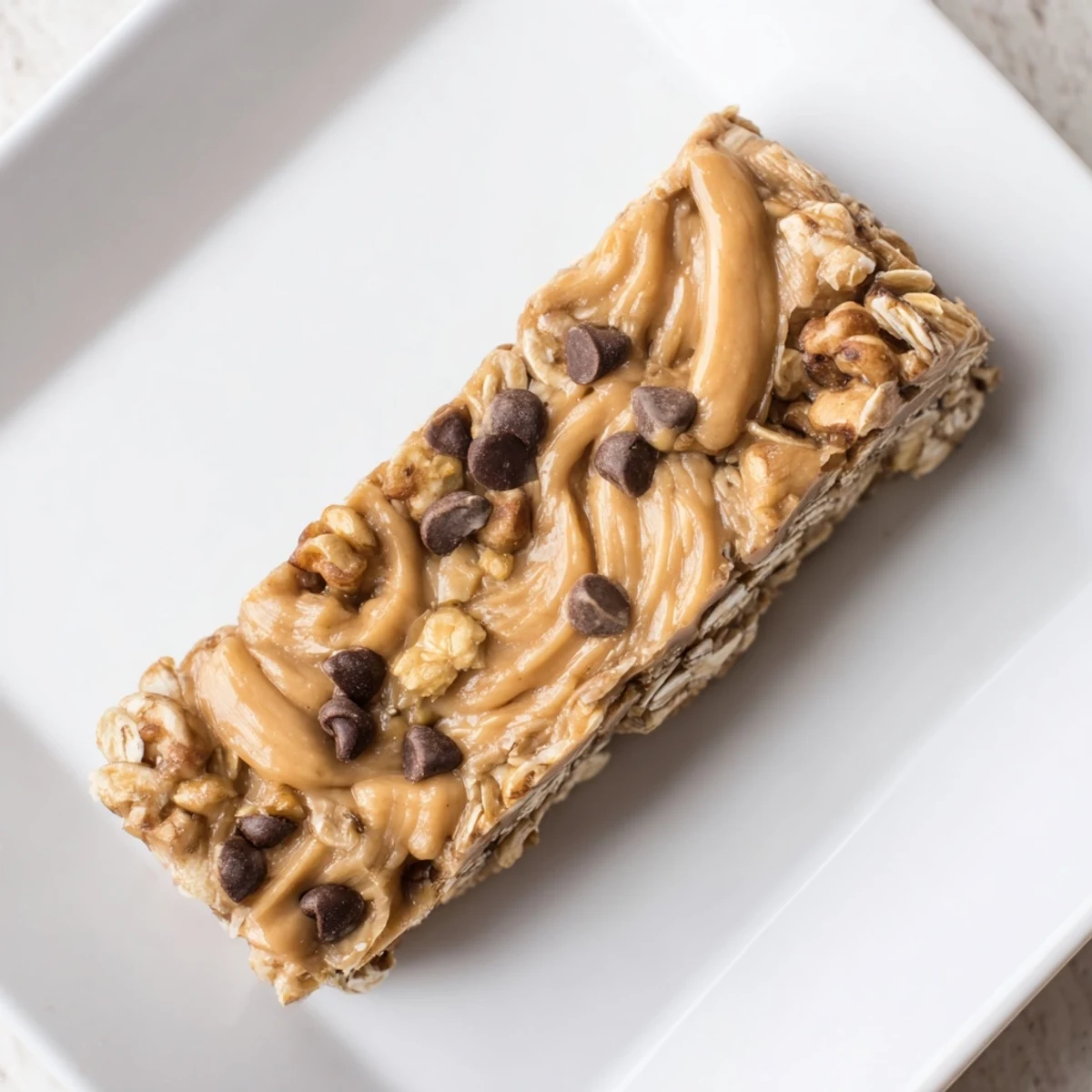Chewy peanut butter banana oat bars, a delicious no-bake snack with visible banana and oats.