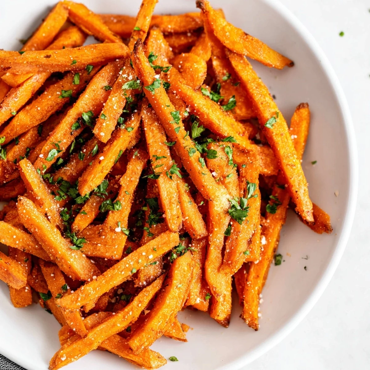 Close-up of golden brown Cajun spiced sweet potato fries, a vibrant and healthy snack to savor.