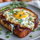 Asparagus and Egg Tartines: golden toasted bread topped with creamy scrambled eggs, tender asparagus, and fresh chives.