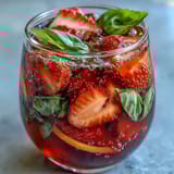 Strawberry Basil Sangria Mocktail