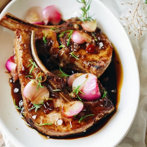 Sizzling Plum-Soft Pork Chops nestled with sweet plums, bathed in a rich, flavorful sauce.