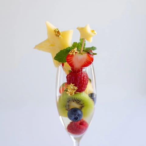 Champagne Flute Fruit Garnishes