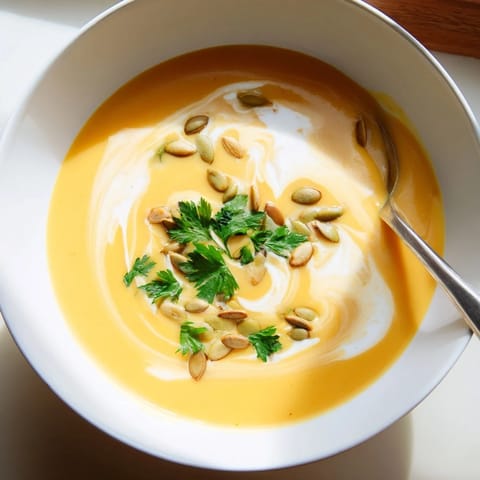 Butternut Squash and Apple Soup simmering in a pot with a wooden spoon, ready to be blended.