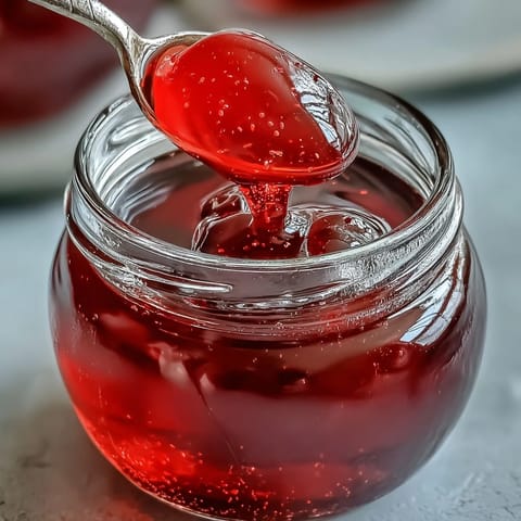 Homemade guava jelly glistens on a slice of toast, served with a hot cup of coffee.