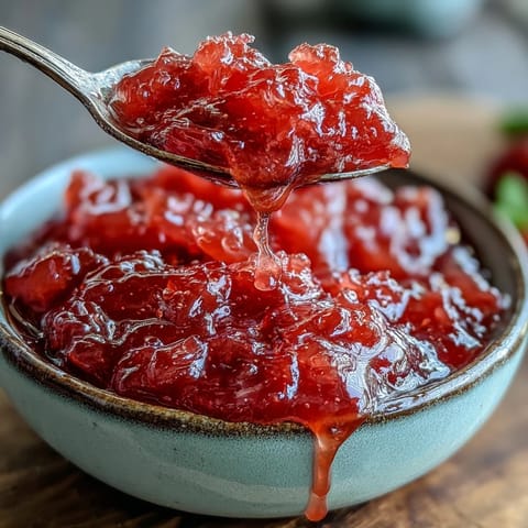Rich, pink Guava Preserves in a glass jar, showing its thick texture, next to a slice of buttered toast and a wedge of creamy cheese.