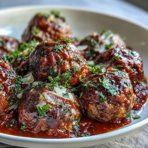 Slow cooker meatballs in marinara sauce, tender and juicy, simmered to perfection in a rich tomato base.  