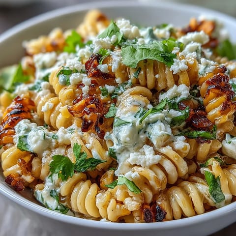 Elote Pasta Salad Cotija Chili