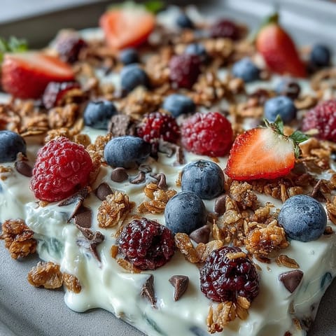 Frozen Yogurt Bark Berries Granola