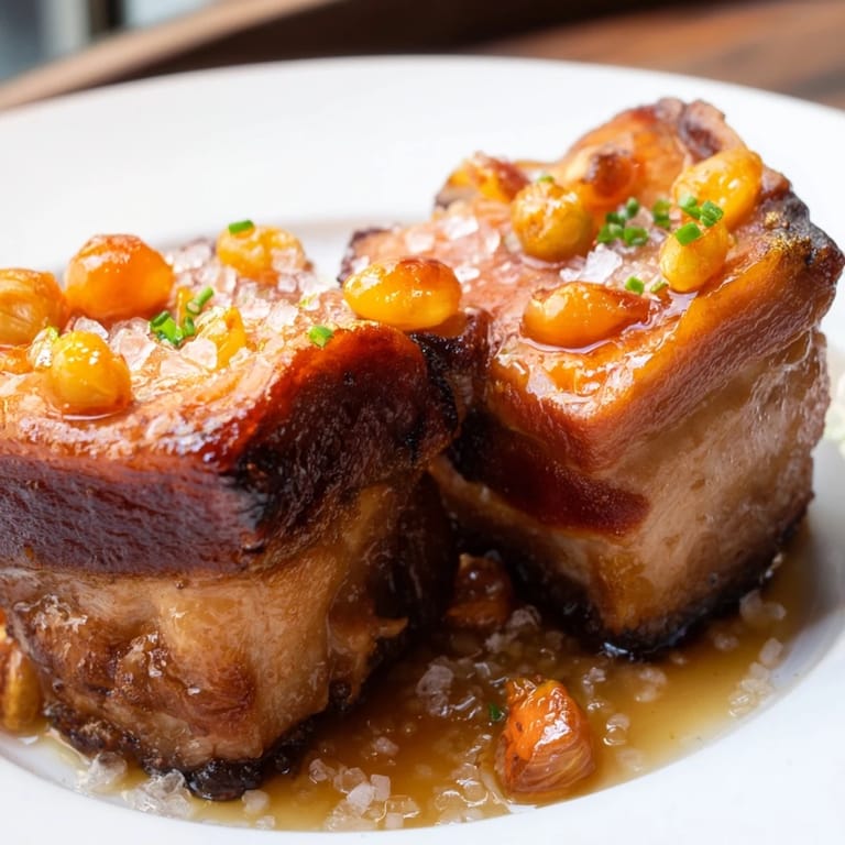 Mouthwatering image of Plum-Soft Pork Chops served with balsamic glaze and fresh rosemary.