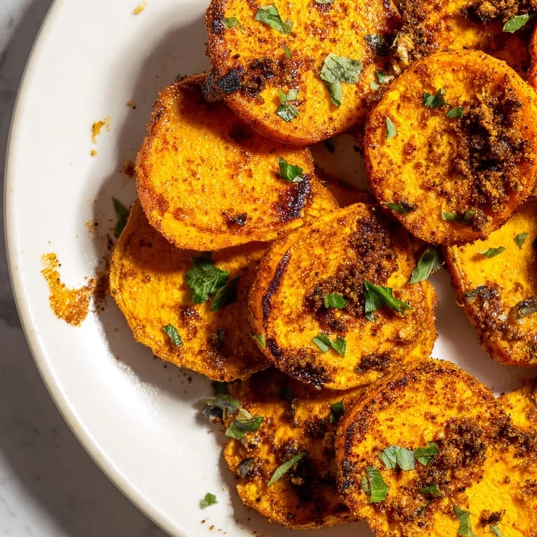 Spicy oven-roasted Cajun Roasted Sweet Potatoes, showcasing vibrant hues and a delightful, savory aroma.