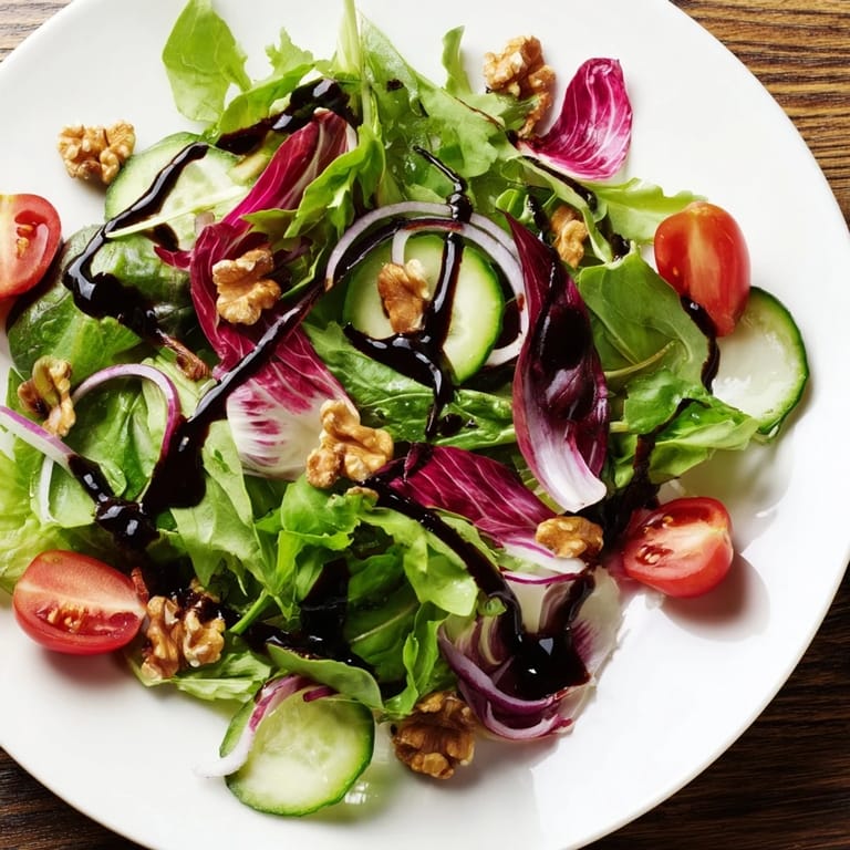 This simple Quick Balsamic Vinegar Salad, prepared, tossed in a flavorful homemade dressing.