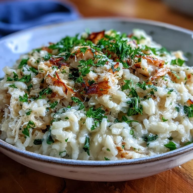 Savory Smoked Haddock Risotto featuring sautéed leeks and onions, steaming in a skillet ready for a comforting pescatarian dinner.